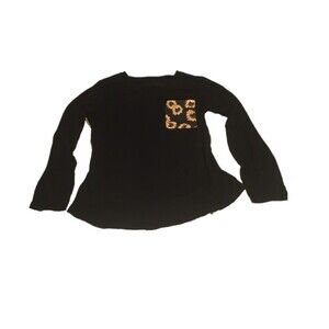 Unbranded top Womens XL black sunflower long sleeve pocket tee Cottage Cowgirl